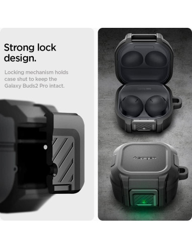 Funda Spigen Lock Fit para Galaxy Buds Core/FE/2 Pro/2/Pro/Live - Negro