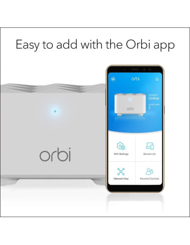 Satélite WiFi Mesh NETGEAR Orbi RBS10 - 139 m, 1.2 Gbps
