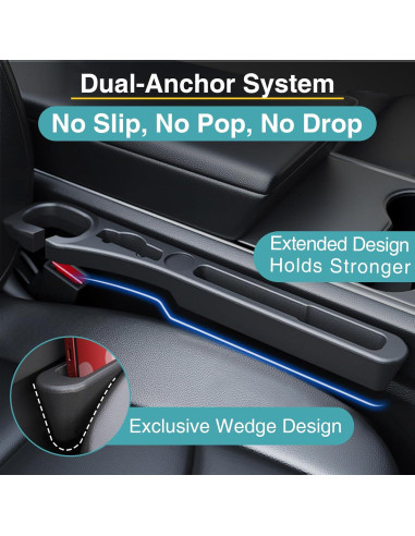 Relleno Espacio entre Asientos Auto ZYMBU ZCA005B Negro