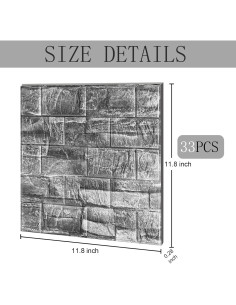 Paneles de Pared 3D Autoadhesivos FITactic 30x30cm Negro 2