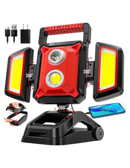 Luz de Trabajo Recargable SYLSTAR 40W 4000LM 5 Modos Plegable