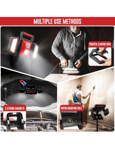 Luz de Trabajo Recargable SYLSTAR 40W 4000LM 5 Modos Plegable