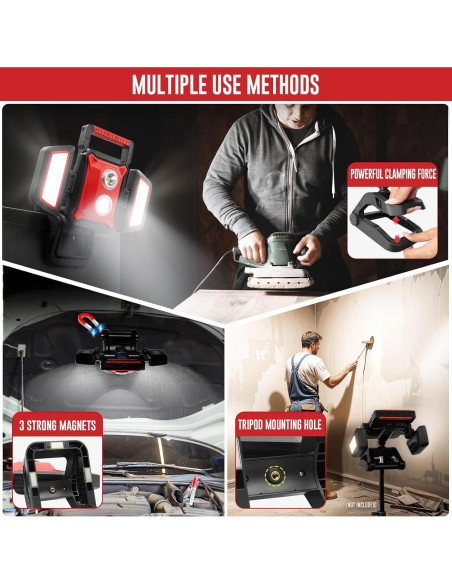 Luz de Trabajo Recargable SYLSTAR 40W 4000LM 5 Modos Plegable