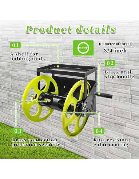 Carrete de Manguera de Jardín CXCESNS 36.58m Montaje Pared