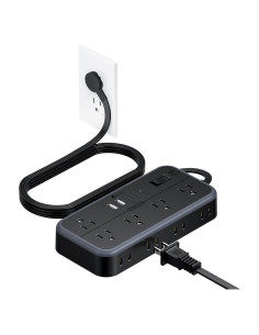 Regleta NTONPOWER 10 Salidas 4 USB 5 Pies Protección Sobretensión