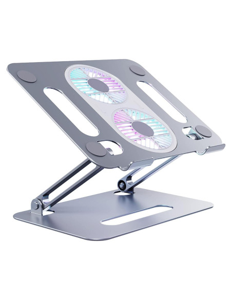 Soporte de Laptop Ajustable Eiyikof con Ventilador - Gris