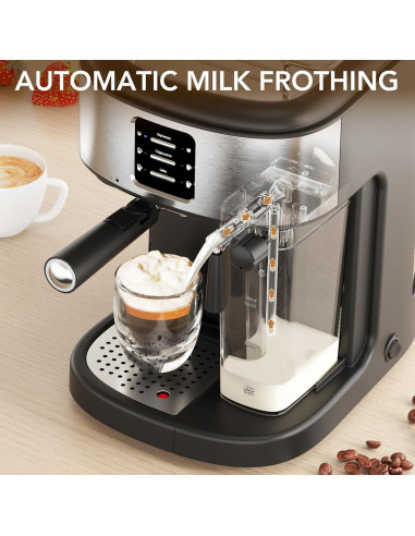 COWSAR Máquina de Espresso 20 Bar con Espumador Automático 1.68L
