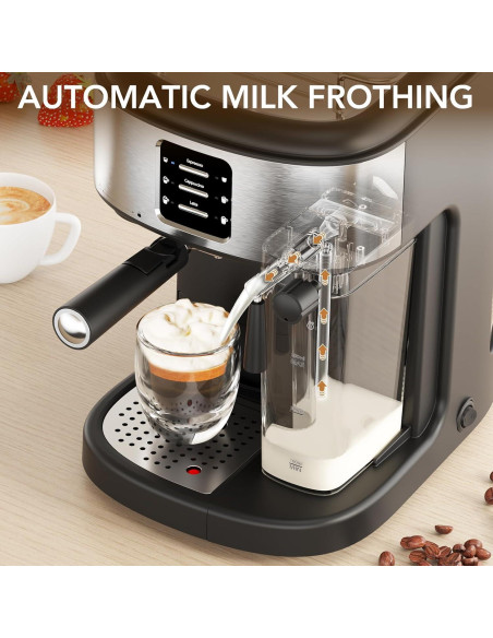 COWSAR Máquina de Espresso 20 Bar con Espumador Automático 1.68L