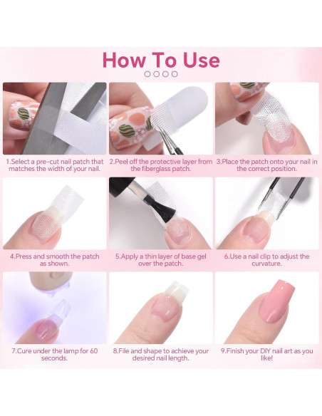 70 Piezas Envoltura de Uñas de Fibra de Vidrio KAZI