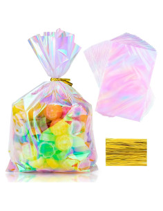 160 Bolsas de Celofán Iridiscentes 15.24x22.86 cm Aubeco