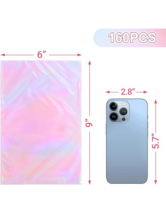 160 Bolsas de Celofán Iridiscentes 15.24x22.86 cm Aubeco 2