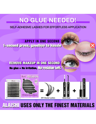 Pestañas Autoadhesivas AILAISHI NG61-2 10-18mm 100pcs D Curl