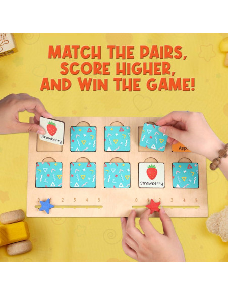 Juego de Memoria de Madera KidSweeties - 30x24.9cm - Niños 3-5 Años