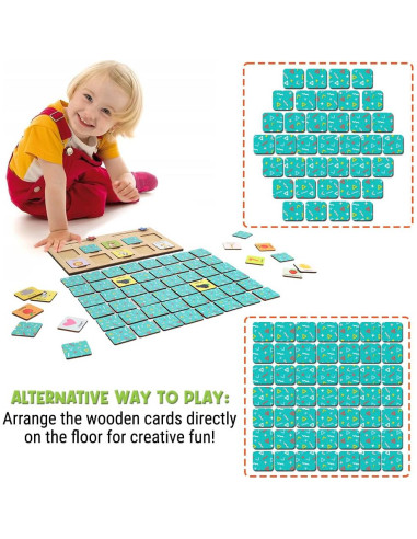 Juego de Memoria de Madera KidSweeties - 30x24.9cm - Niños 3-5 Años