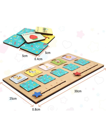 Juego de Memoria de Madera KidSweeties - 30x24.9cm - Niños 3-5 Años