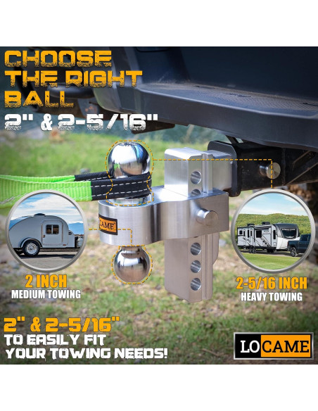 Enganche de Remolque Ajustable LOCAME 6" Aluminio 5,670 kg