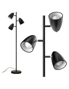 Lámpara de pie Addlon LED 3 luces ajustables 9W Negro