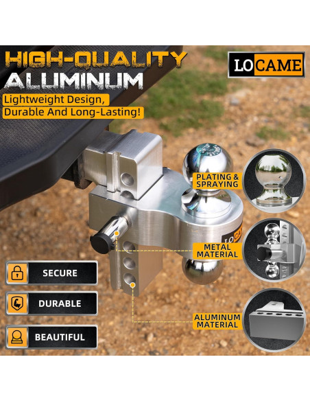 Enganche de Remolque Ajustable LOCAME 6" Aluminio 5,670 kg