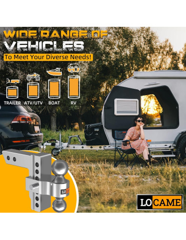 Enganche de Remolque Ajustable LOCAME 6" Aluminio 5,670 kg