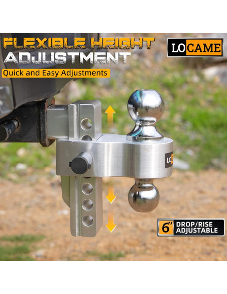 Enganche de Remolque Ajustable LOCAME 6" Aluminio 5,670 kg