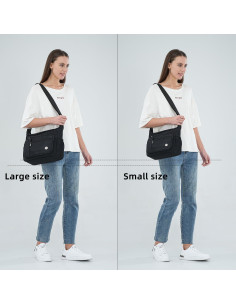 Bolso de Hombro MINTEGRA Negro Grande con Múltiples Bolsillos 2