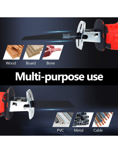 Sierra Recíproca Inalámbrica Drytuns 21V 3000RPM 4 Cuchillas