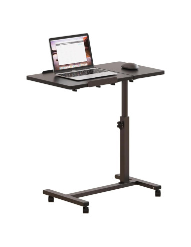 Mesa Sobre la Cama Ajustable JXINONT con Ruedas - Negro