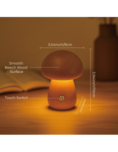 Lámpara de Hongo Recargable SAKSIAPRO 9.9 cm Regulable