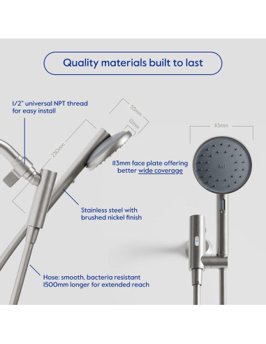 Cabezal de Ducha Inteligente hai con Bluetooth y Ahorro de Agua