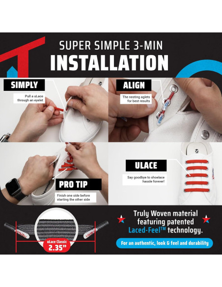 Cintas Elásticas Sin Nudos uLace Clásico - 14 Unidades
