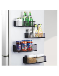 Estante Magnético para Especias CherHome - Paquete de 4, Negro