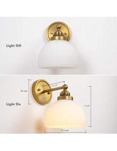 Aplique de Pared Vintage HEQIQEH Recargable con Control Remoto 2