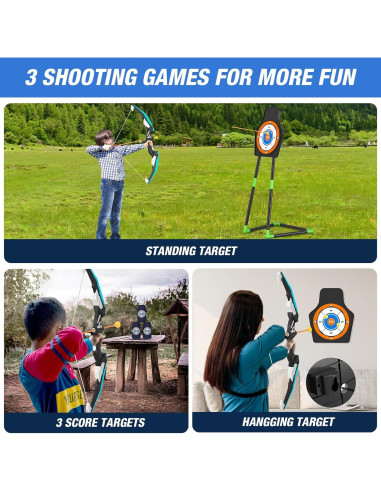 Set de Arco y Flecha HYES con Luz LED y 12 Flechas de Ventosa