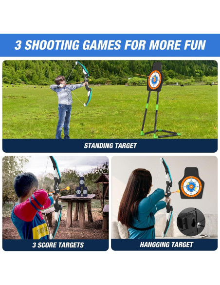 Set de Arco y Flecha HYES con Luz LED y 12 Flechas de Ventosa