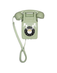 Teléfono de pared GPO 746 Verde con botón de presión
