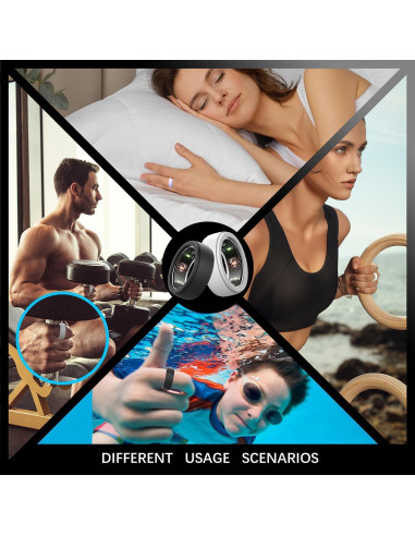 Funda de Silicona HXFRTYU para Anillo Oura Gen 3 - 8 Pack Negro