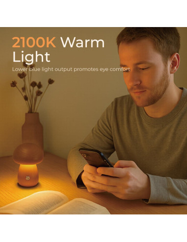 Lámpara de Hongo Recargable SAKSIAPRO 9.9 cm Regulable