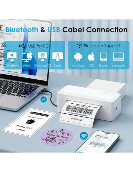 Impresora Térmica de Etiquetas KNAON Y41BT Bluetooth 4x6