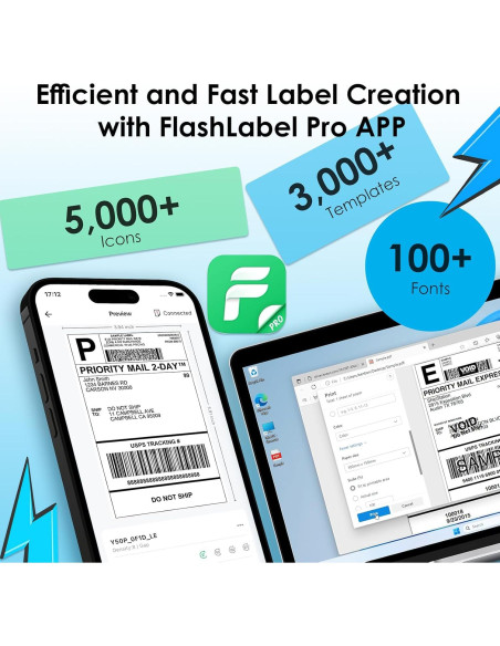 Impresora Térmica de Etiquetas KNAON Y41BT Bluetooth 4x6