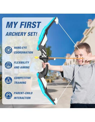 Set de Arco y Flecha HYES con Luz LED y 12 Flechas de Ventosa