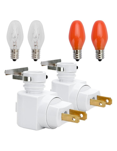 Enchufe de Luz Nocturna QCWORLDWIDE con 2 Bombillas C7 7W