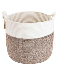 Cesta de lavandería Goodpick de algodón 38.1 x 36.1 cm marrón