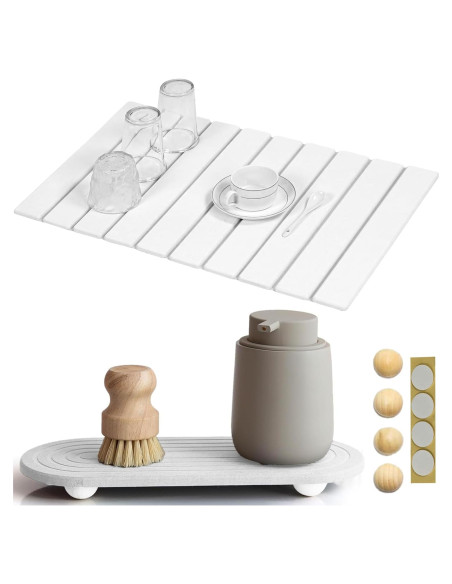 Alfombrilla de Secado de Piedra LumoNest 61x41cm Blanca