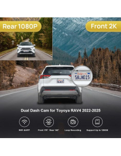 Cámara de Salpicadero Fitcamx 2K+1080P para Toyota RAV4 2022-2025 2