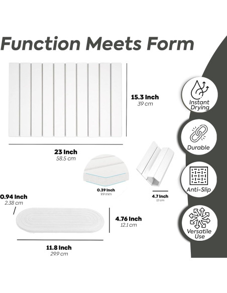 Alfombrilla de Secado de Piedra LumoNest 61x41cm Blanca