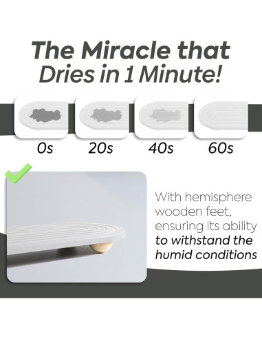 Alfombrilla de Secado de Piedra LumoNest 61x41cm Blanca