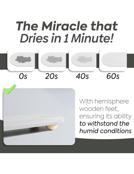 Alfombrilla de Secado de Piedra LumoNest 61x41cm Blanca