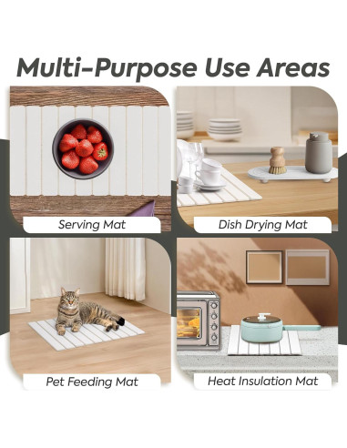 Alfombrilla de Secado de Piedra LumoNest 61x41cm Blanca