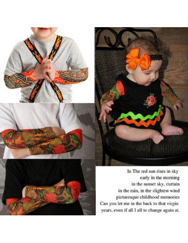 6 Mangas de Tatuaje Temporal FENGMANG para Niños - Protección Solar