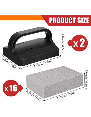 Kacctyen 16 Piezas Piedras Pumice con Mangos para Limpieza